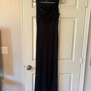 Women black sheer dress medium